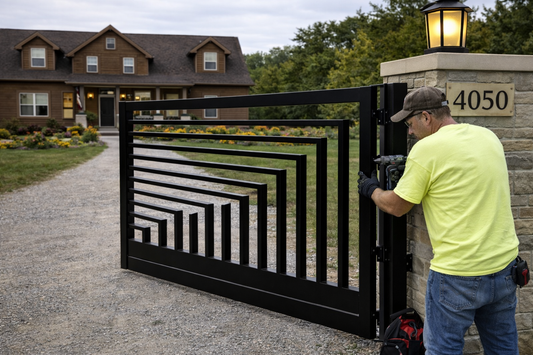 A Distinctive Symmetrical Steel Gate_ Entry Gate_ Modern Gate _ GG-008