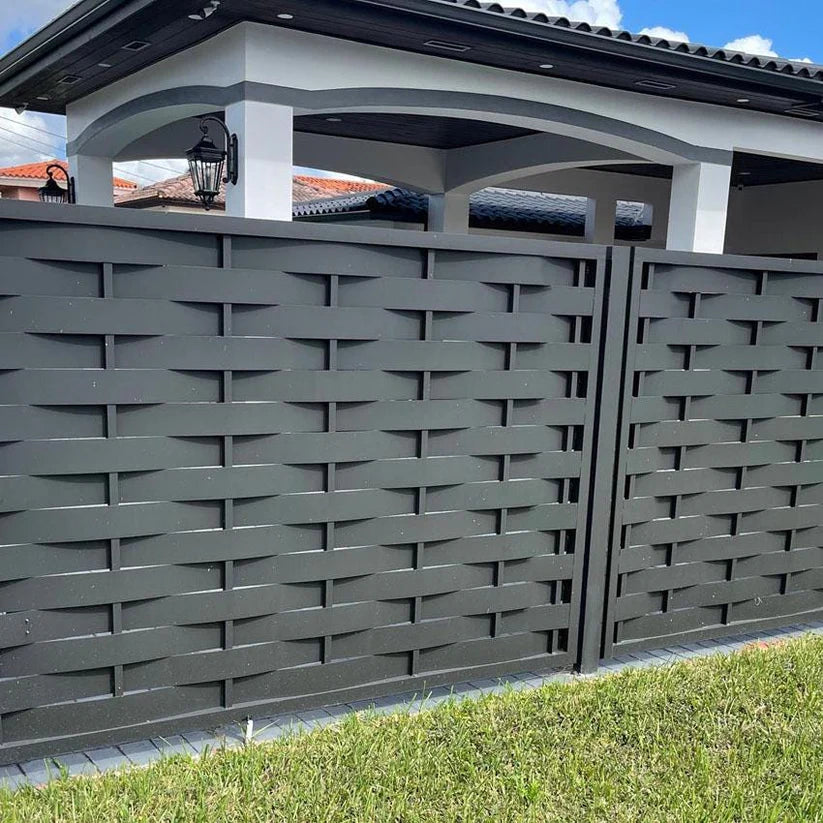 Fabulous Weave Swing Gate Metal Driveway Gate _  Excellence Crafted _ GG-004