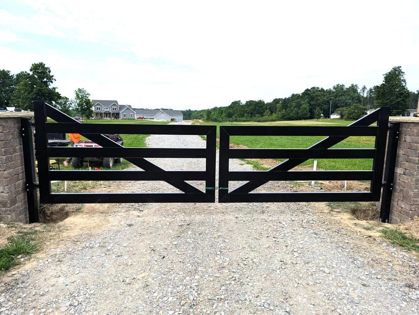 Angle Farm Style _ Steel Driveway Gate _ Excellence Crafted _ GG-059
