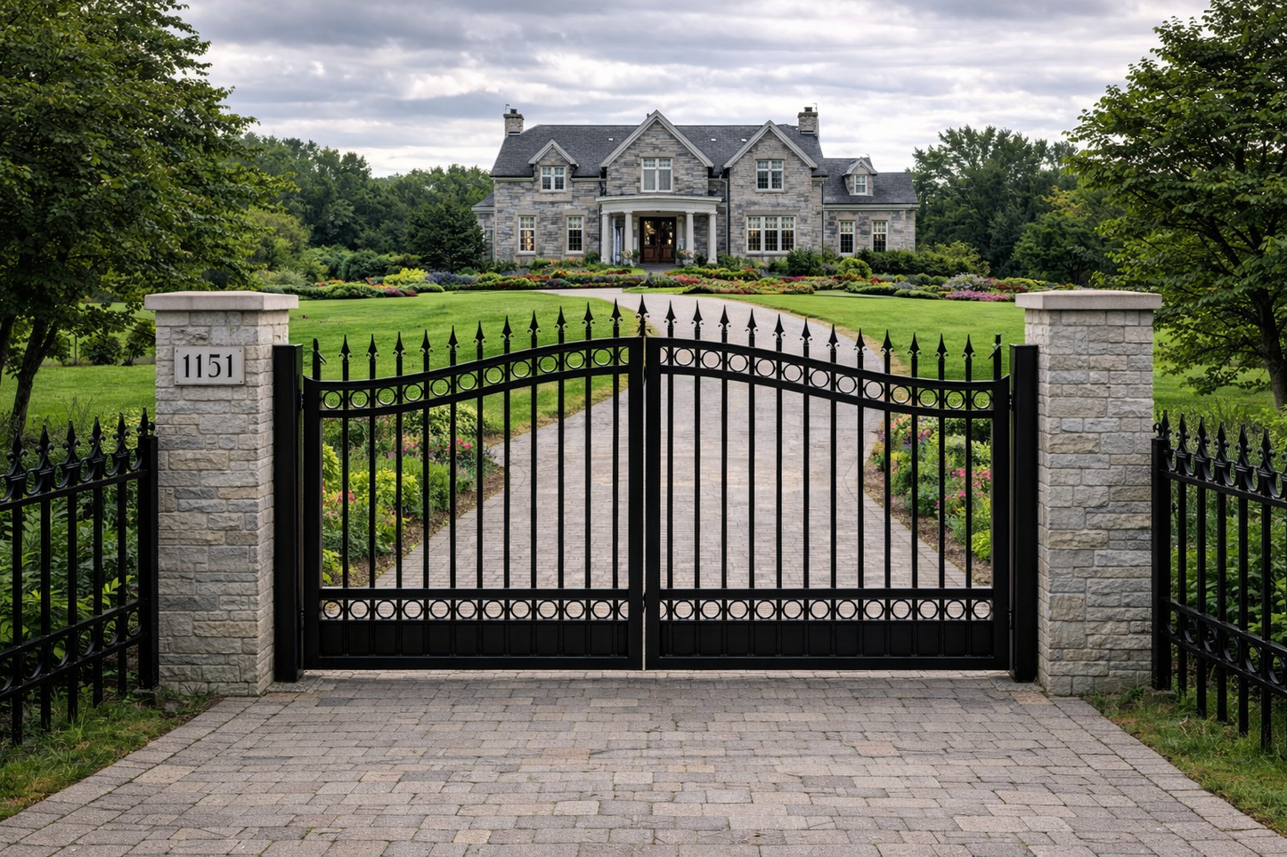 Double Ring Style Metal Driveway Gate _ Excellence Crafted _ GG-050