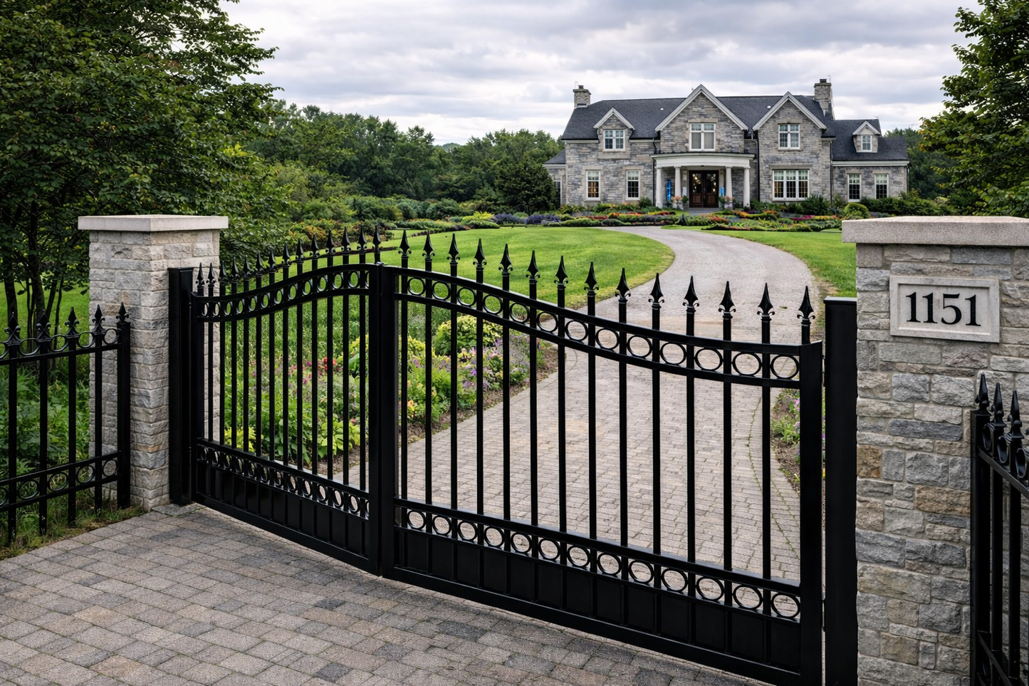 Double Ring Style Metal Driveway Gate _ Excellence Crafted _ GG-050