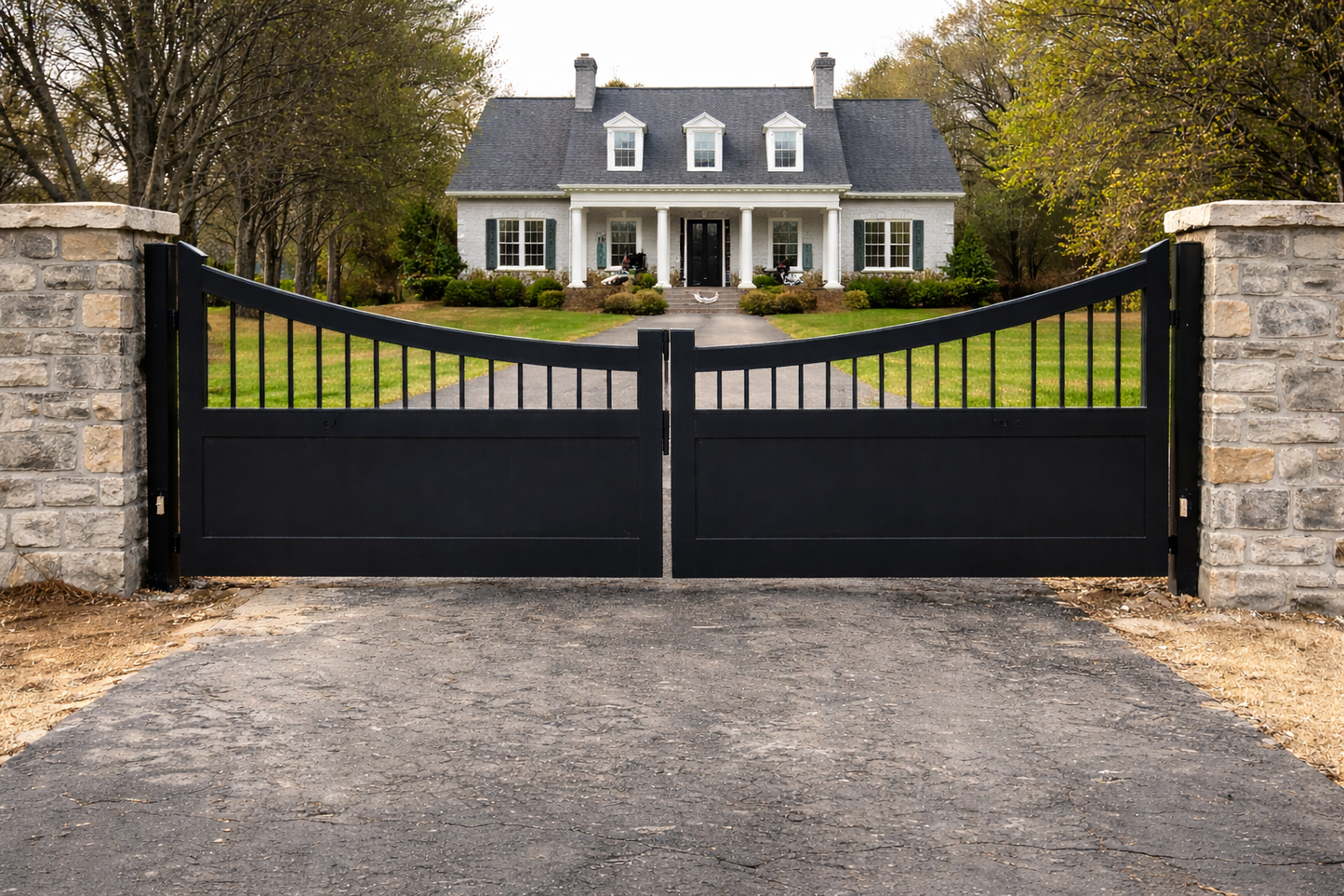 Bull Style - Heavy Metal Driveway Gate _ Heavy Duty _  Excellence Crafted_ GG-373